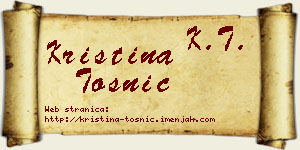 Kristina Tošnić vizit kartica